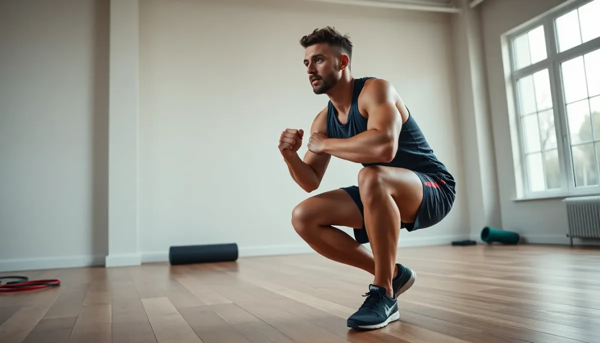 Traileur effectuant des exercices de renforcement musculaire unilatéral en salle pour prévenir les blessures