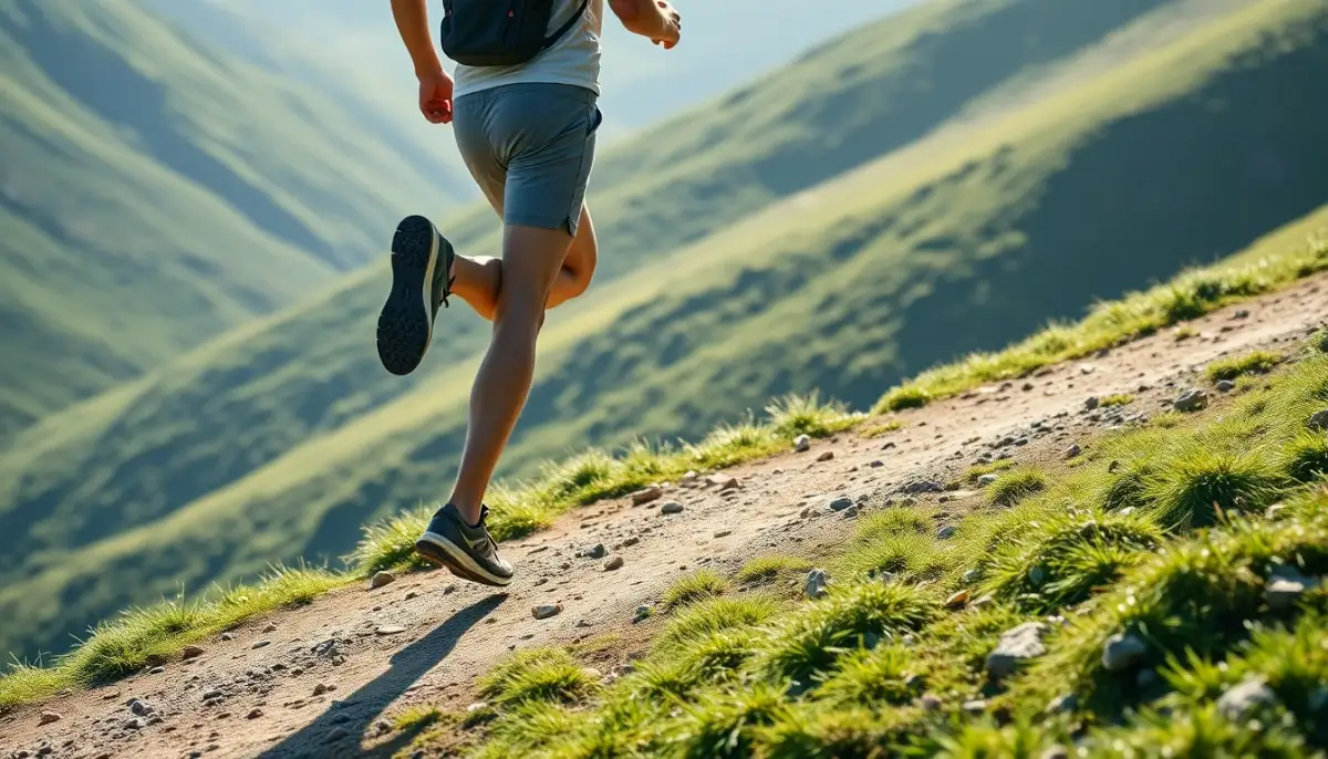 Traileur montrant la posture correcte en descente avec le buste perpendiculaire à la pente et une attaque médio-pied
