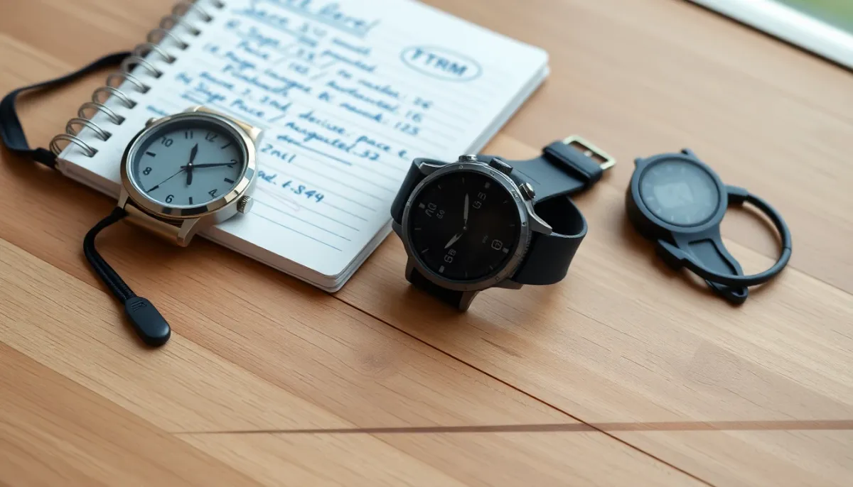 Montre GPS et carnet d'entraînement pour calculer la VMA et planifier les allures de course