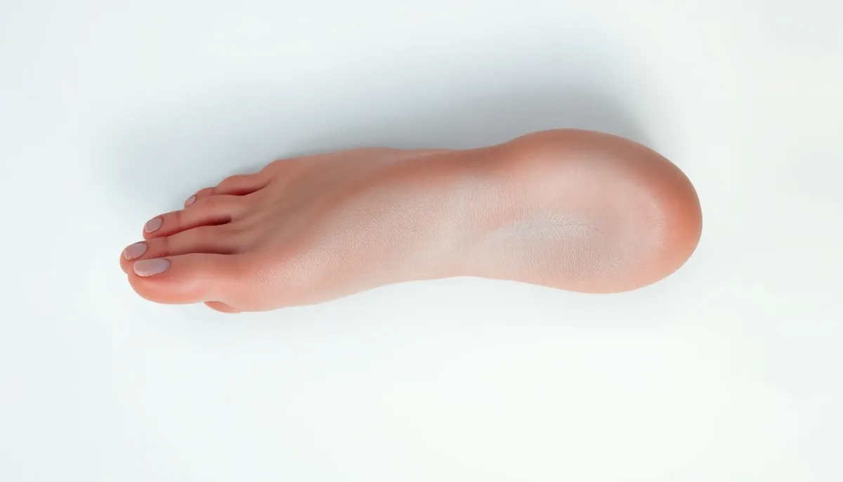 Vue anatomique du dessus d'un pied de coureur montrant les tendons extenseurs et les métatarsiens