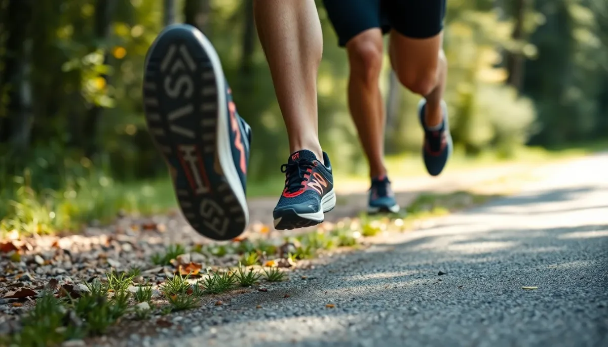 Coureur en action pendant la phase finale d'une épreuve d'endurance, montrant l'effort et la détermination